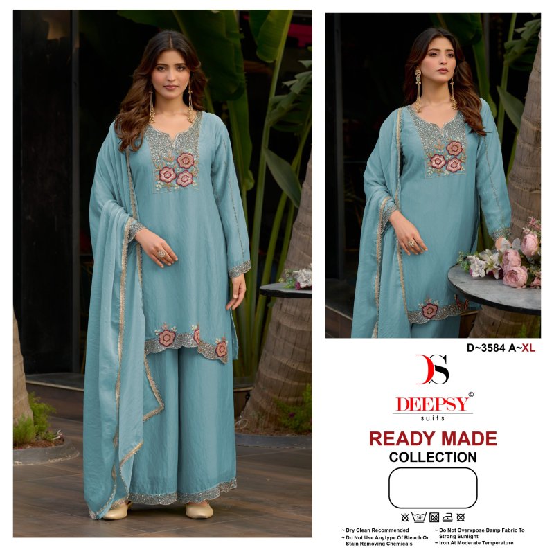 D 3584 A To D By Deepsy Moss Silk Readymade Pakistani Suits